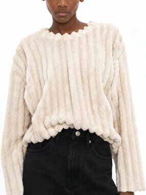 Zara Trafaluc Hot Chocolate Super Soft Ribbed Sweater